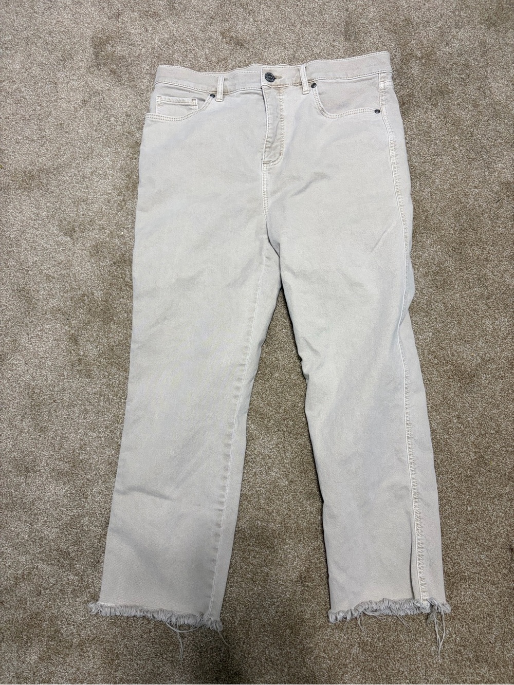 LOFT light tan Jeans with Frayed Hem